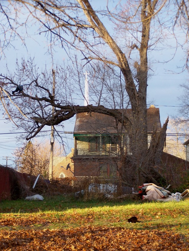 Black Cat Beneath Cross